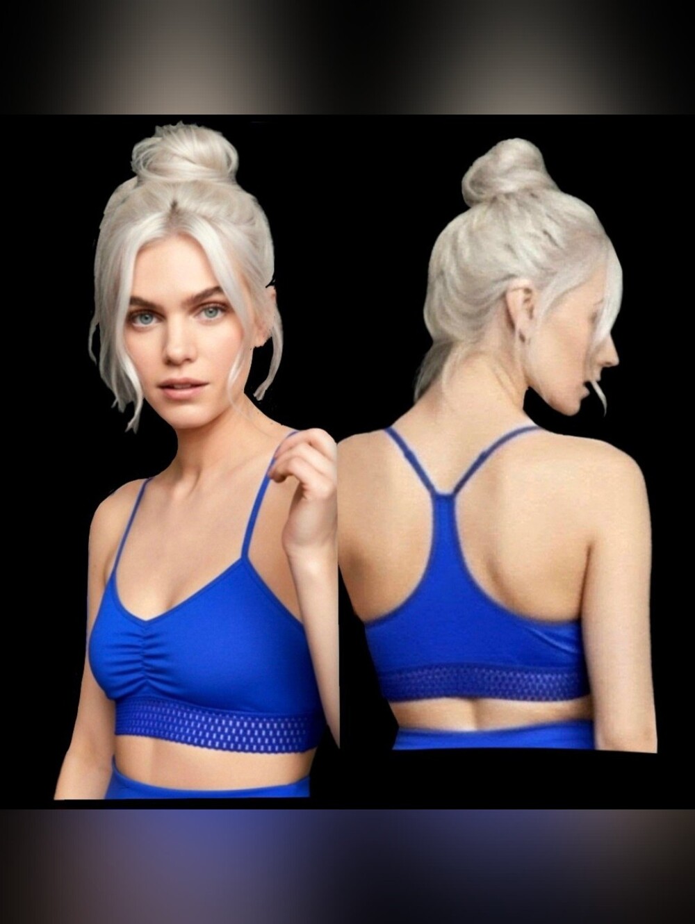 Intimately Free People blue Hadley adjust waffle weave racerback soft bra S NWT